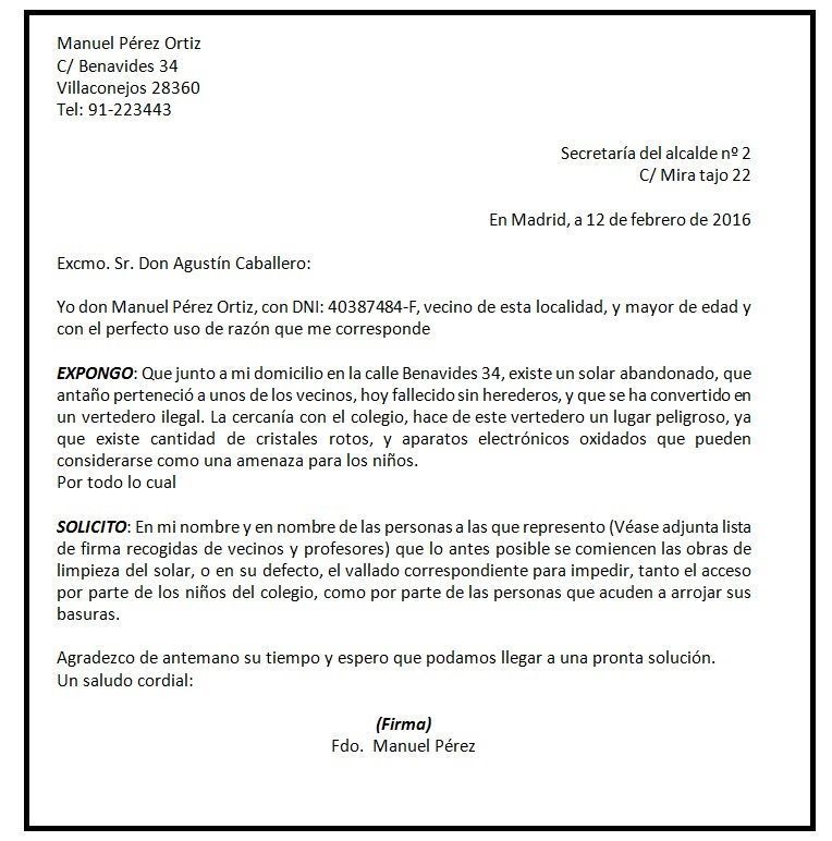 Modelo Carta De Queja Al Ayuntamiento Modelo De Informe Images