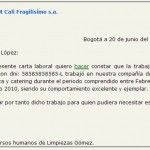 Modelo de carta laboral Para Colombia